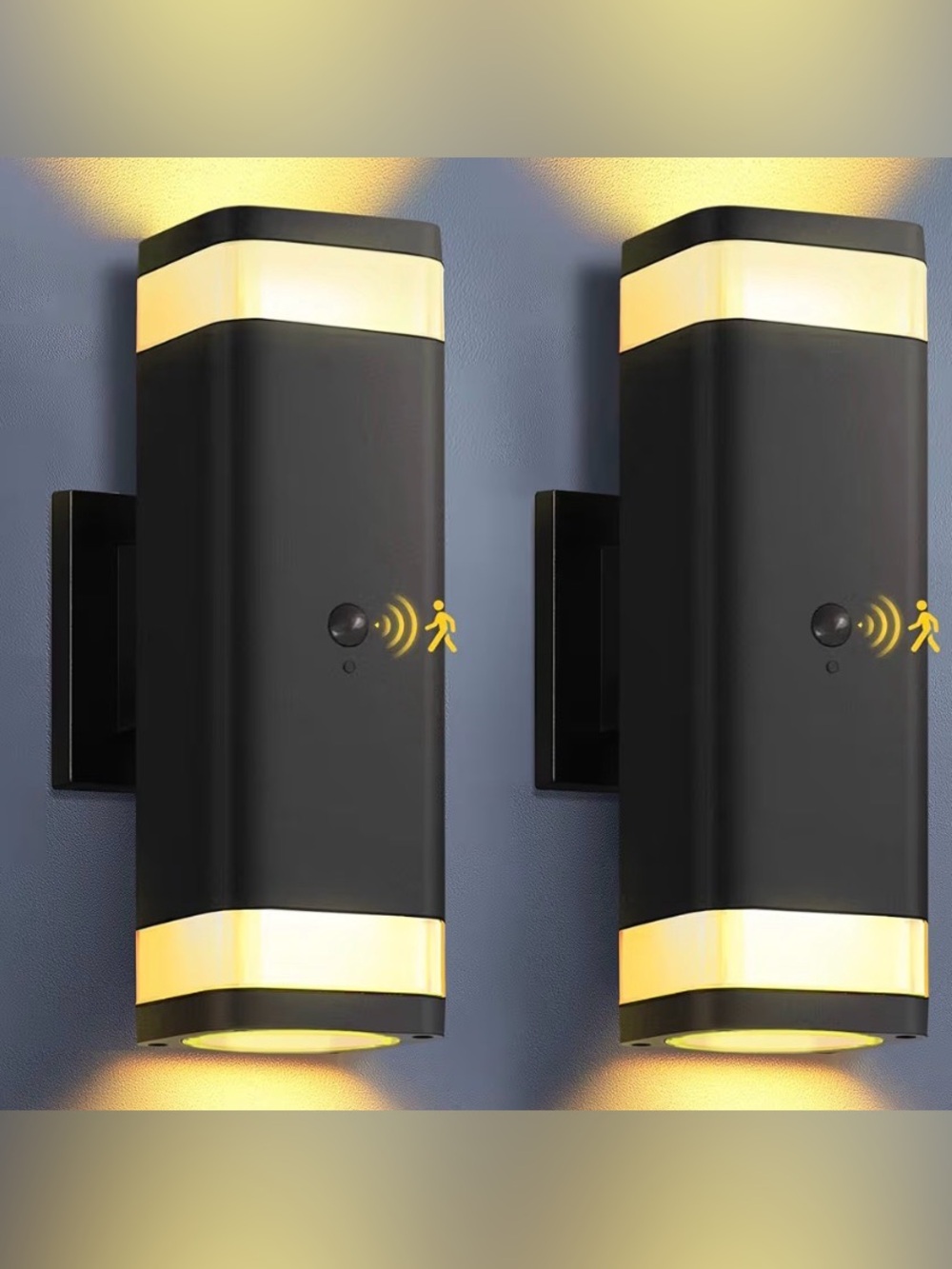 Motion Sensor Outdoor Lights 2 Pack, Modern Dusk to Dawn Exterior Lighting